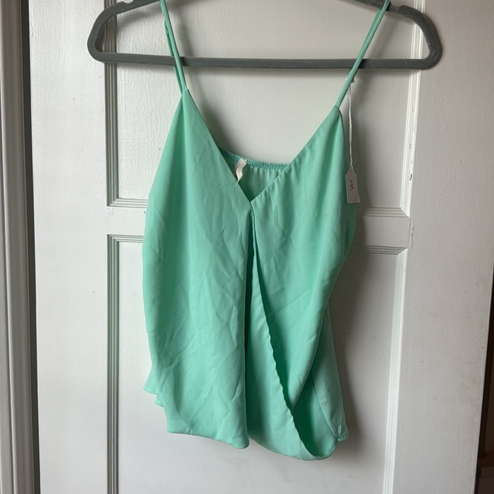 Turquoise Blue Spaghetti Strap Blouse